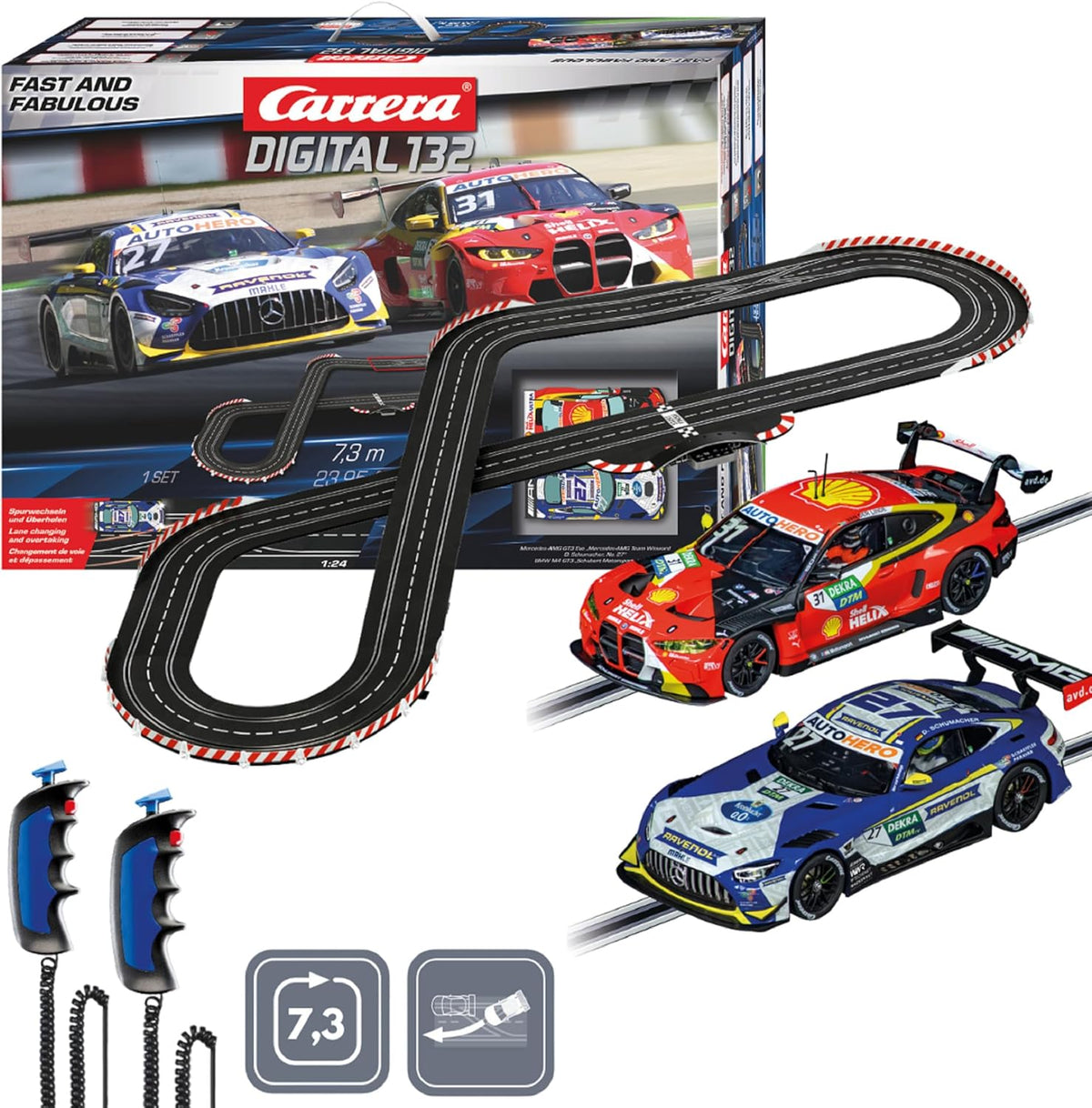 Circuito de carreras juguete 78,4 x 19,6 x 57,6 cm multicolor - plástico con batería - juego desde 8 años