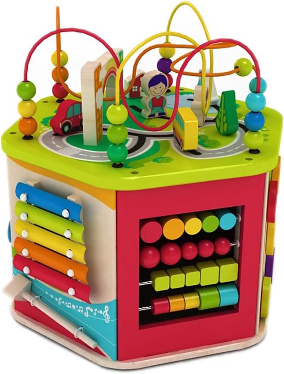 Juguetes Montessori de Bloques de Madera Educativos para Bebes Juego Sensorial Desarrollo Temprano Infantil - Centro de Actividades Multisensorial - Aprendizaje Cognitivo Infantil