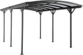 Vente-unique BARESA cochera autoportante para 1 coche - Superficie 15,15 m2 con marco de aluminio - Impermeable y protección UV - Gris antracita para exterior