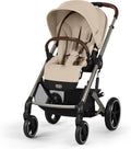 Cochecito para bebé - Aluminio metal plástico y poliéster color Almond Beige - Arnés de una mano y reclinado ergonómico - Desde nacimiento hasta 22 kg