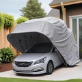 Cochera retráctil semiautomática - Acero inoxidable y tela Oxford impermeable - Diseño hidráulico plegable - Protección exterior para vehículos
