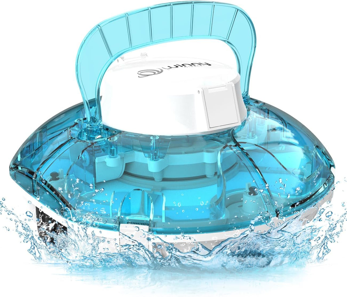 WINNY POOL CLEANER Winny 200 robot limpiafondos - Para piscinas desmontables hasta 60 m2 - Autonomía 75 min y doble filtración - Estacionamiento automático azul blanco