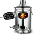 Incinerador de jardín con chimenea - Acero inoxidable con ventilación - Para hojas papel y residuos vegetales - Incluye gancho para fuego y uso exterior