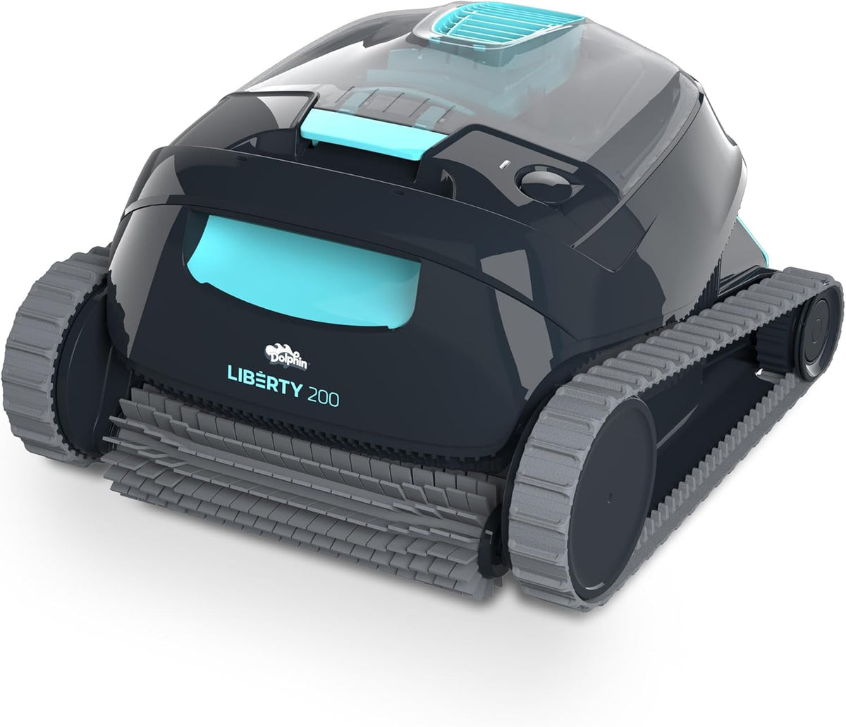 Dolphin Liberty 200 robot limpiafondos piscina - Para piscinas enterradas hasta 10 m - Limpieza de fondo y paredes con modo ECO - Batería filtración superior negro y azul