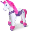 Montura de unicornio rosa con sonidos juguete de montar con ruedas modelo Y para niños a partir de 7 años interior exterior juego activo - juguete de movimiento infantil - paseo seguro