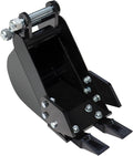 Cucharón estrecho para miniexcavadora 200 mm - Pasadores de 25 mm con centros de 90 mm - Acero de aleación con 2 cuchillas reforzadas - Para zanjas y construcción