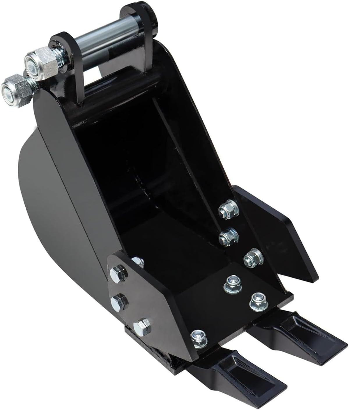 Cucharón estrecho para miniexcavadora 200 mm - Pasadores de 25 mm con centros de 90 mm - Acero de aleación con 2 cuchillas reforzadas - Para zanjas y construcción