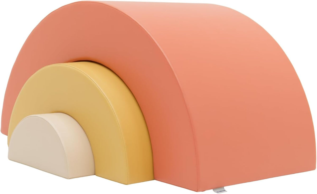 Tobogán XXL espuma 3 piezas otoño pastel - piel sintética y PE - juego blando desde 12 meses hasta 6 años