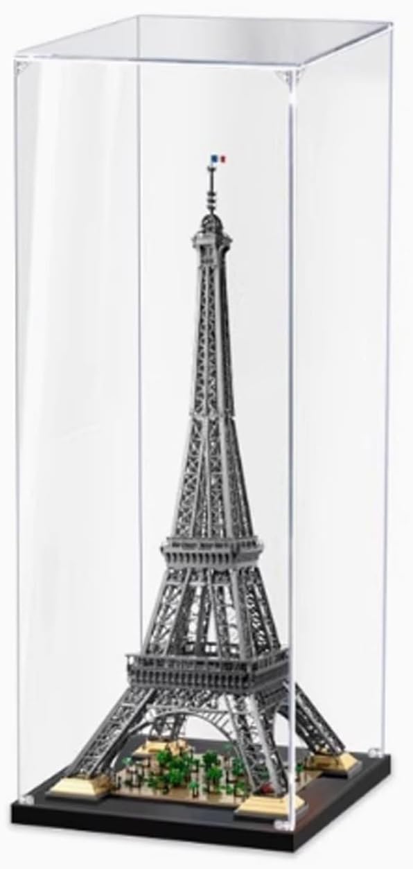 Vitrina acrilica para LEGO Torre Eiffel 10307 caja expositora transparente a prueba de polvo 3 mm coleccion
