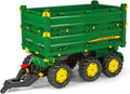 Remolque juguete tractor 113 x 45 x 63 cm - 3 ejes y ruedas pivotantes - inclinable para tractor grande