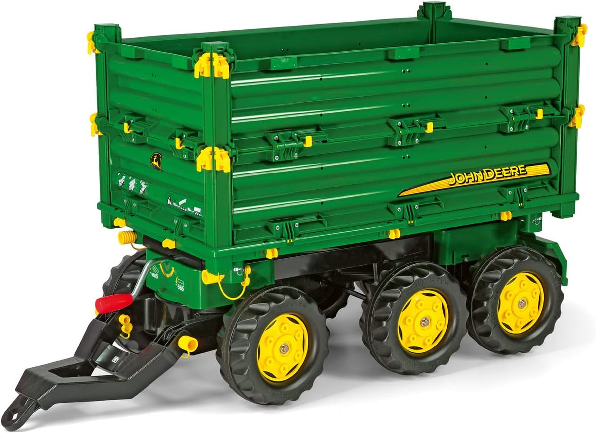 Remolque juguete tractor 113 x 45 x 63 cm - 3 ejes y ruedas pivotantes - inclinable para tractor grande