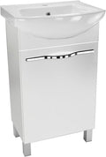 Lugo mueble de baño de pie 50 cm - Armario bajo con lavabo - Poliuretano blanco 50 x 40 x 84 cm - Diseño moderno minimalista para guardar toallas