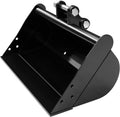 Cucharón para miniexcavadora de 500 mm - Acero al manganeso resistente al desgaste - Para carga nivelación y dragado - Montaje con orificio de 25 mm y centros de 88 mm