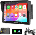 Carpuride W702B Pantalla Carplay Moto BMW 7 Pulgadas Impermeable Tactil Inalámbrico Android Auto Bluetooth GPS Soporte Manillar Navegación Moto Display - Pantalla Carplay Moto BMW Profesional - Sistema Inteligente de Navegacion para Motocicleta