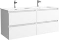 Salgar Bequia mueble de baño 160 cm - Lavabo MineralSolid blanco mate - Mueble moderno de 47,95 kg - Conjunto amplio para lavabo y almacenamiento de baño