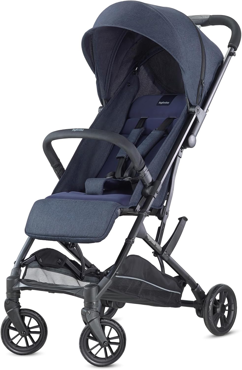 Inglesina Sketch silla de paseo ligera - Diseño compacto azul para bebé - Plegada 49 x 57 x 27 cm y peso 6,9 kg - Arnés 3 puntos para paseos urbanos