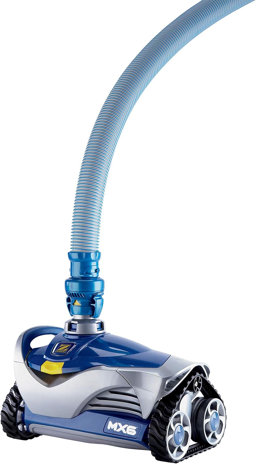 Zodiac MX6 W79102 Limpiafondos hidráulico - Para piscinas enterradas de hasta 10 x 5 m - Tecnología Cyclonic Suction para paredes duras - Navegación inteligente con manguera de 10 m