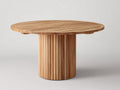 Mesas de jardín de madera 125x125x75 cm - madera natural - diseño redondo para exterior