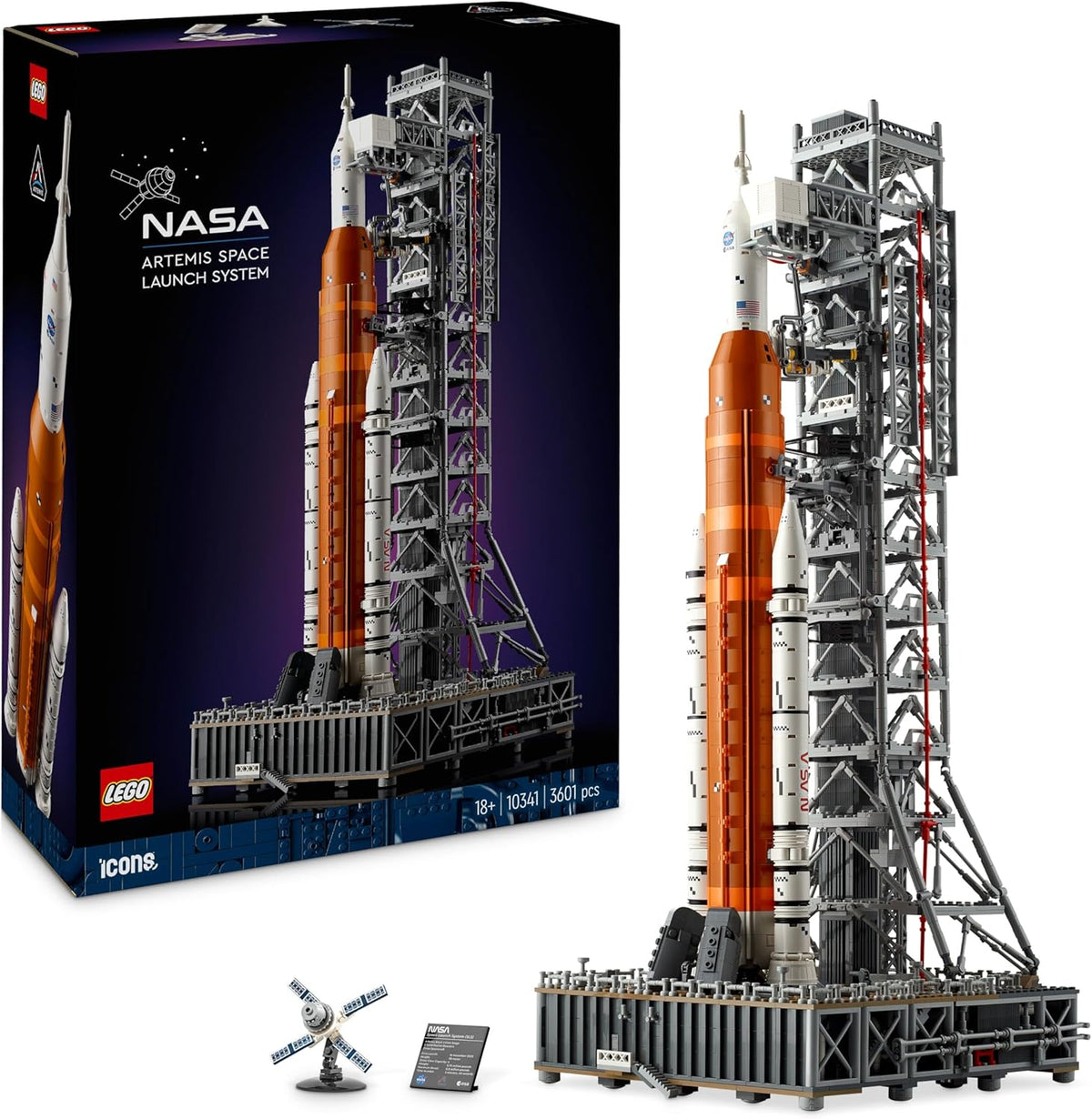 LEGO Icons NASA Artemis sistema lanzamiento espacial cohete maqueta adulto 3601 piezas Orión decoracion oficina coleccion regalo 10341