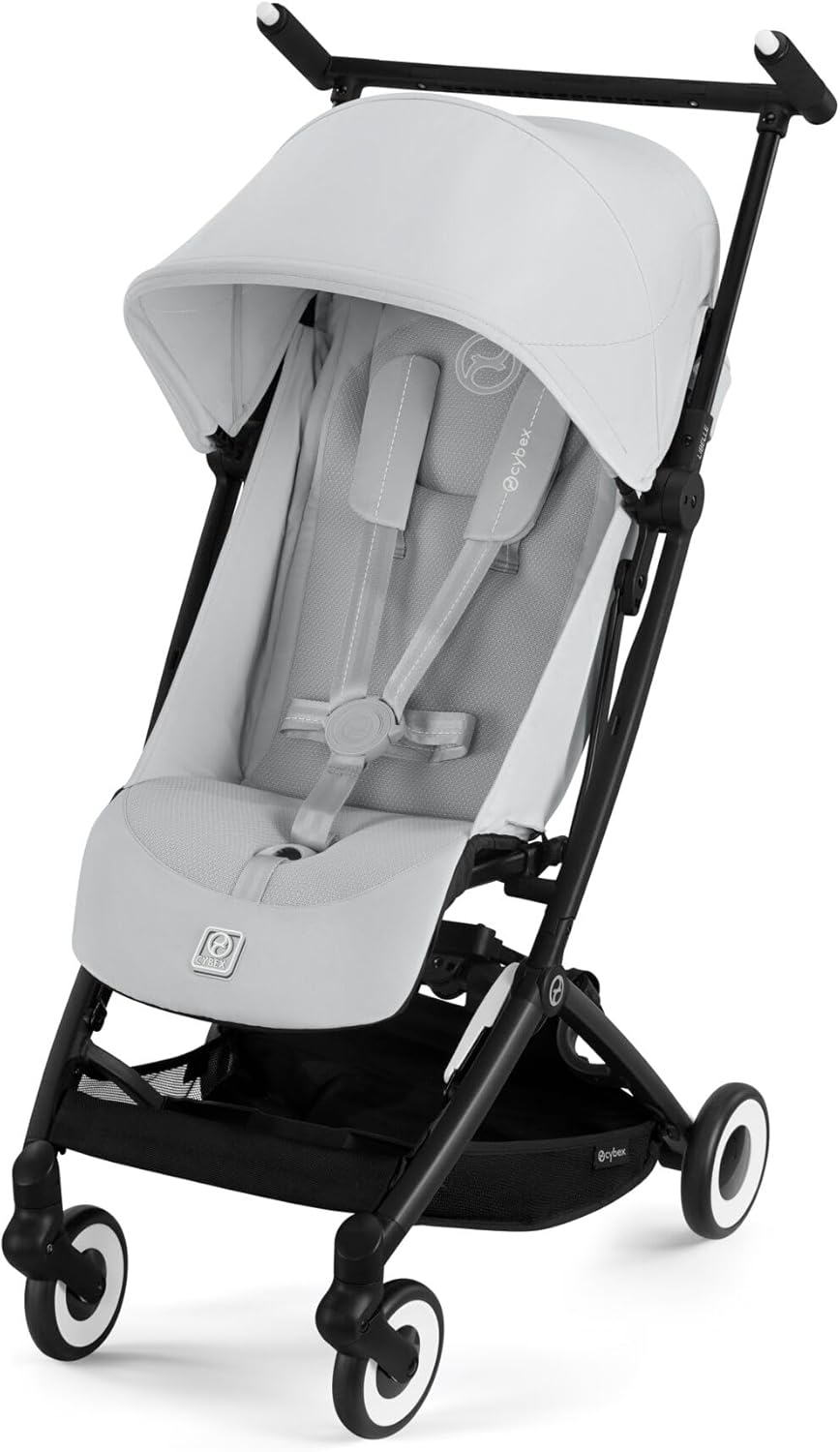 CYBEX Libelle BLK silla de paseo compacta - Hasta 22 kg y peso 7,45 kg - Plegado 35,5 x 26 x 51 cm con arnés 5 puntos - Fog Grey para viajes y uso urbano