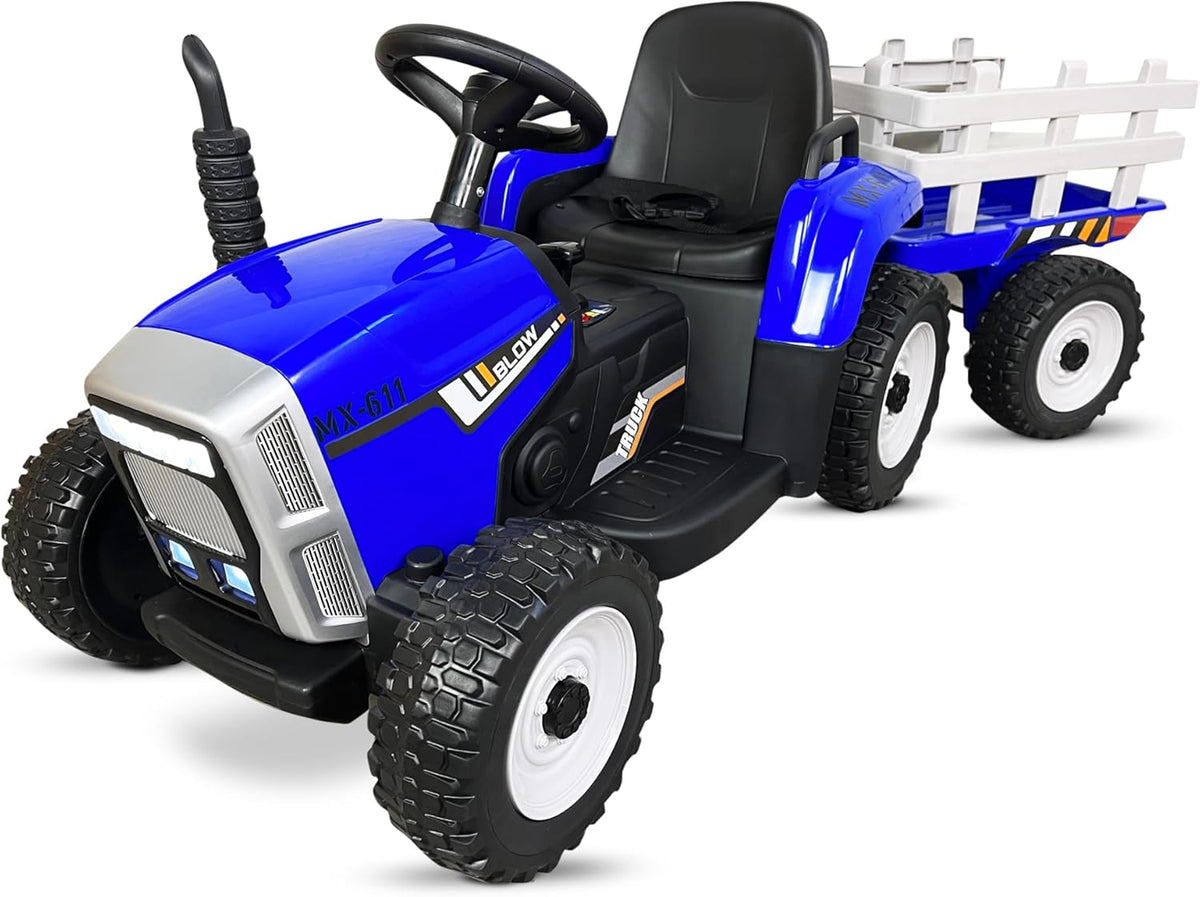 Tractor electrico infantil Blow Truck 12V ruedas caucho control parental vehiculo niños azul montaje requerido pekecars