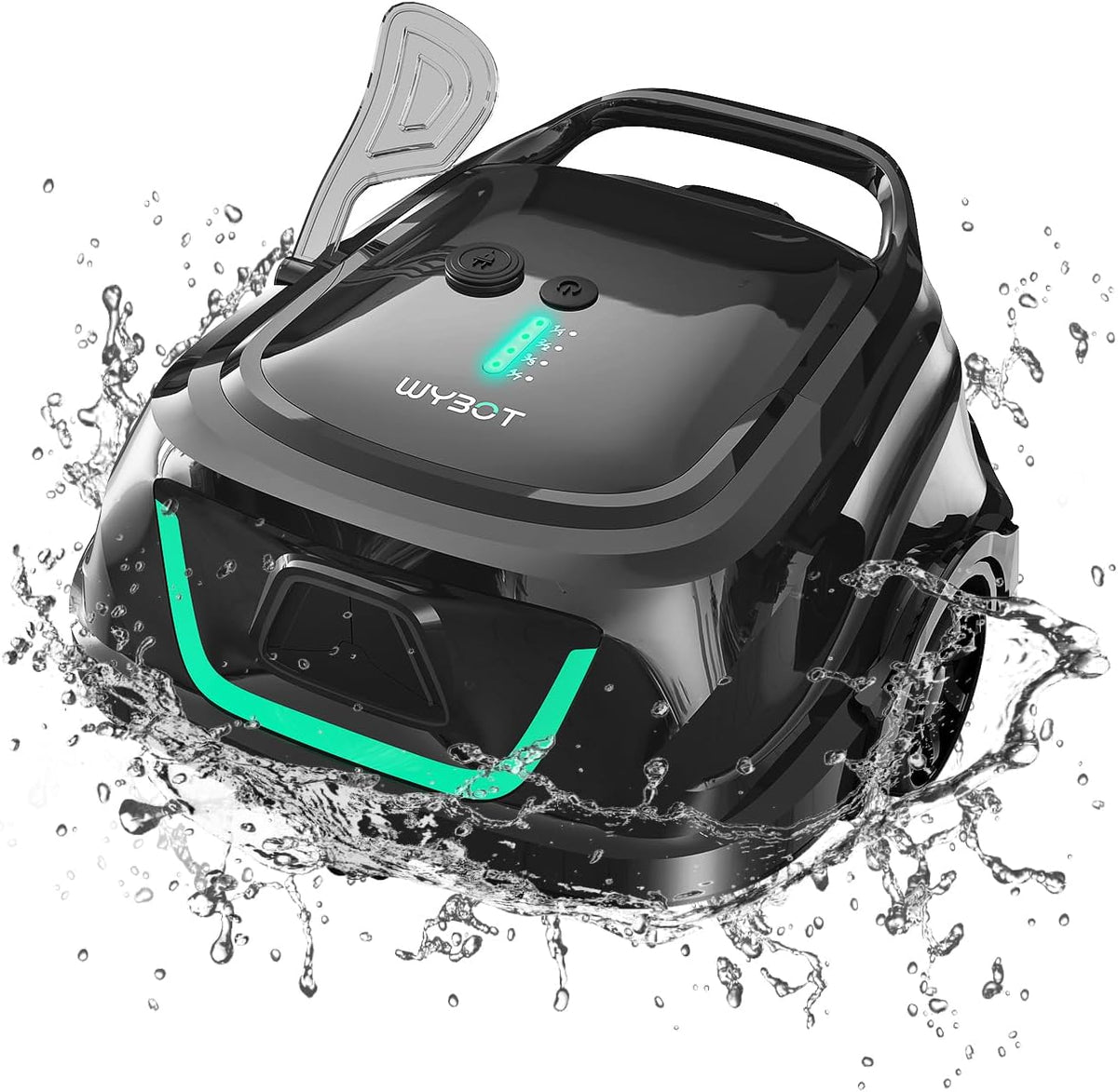 WYBOT A1 Robot limpiafondos de piscina - 4 ciclos de limpieza y autonomía de 120 min - Doble filtración con carga rápida de 2,5 h - Diseño inalámbrico verde con control táctil