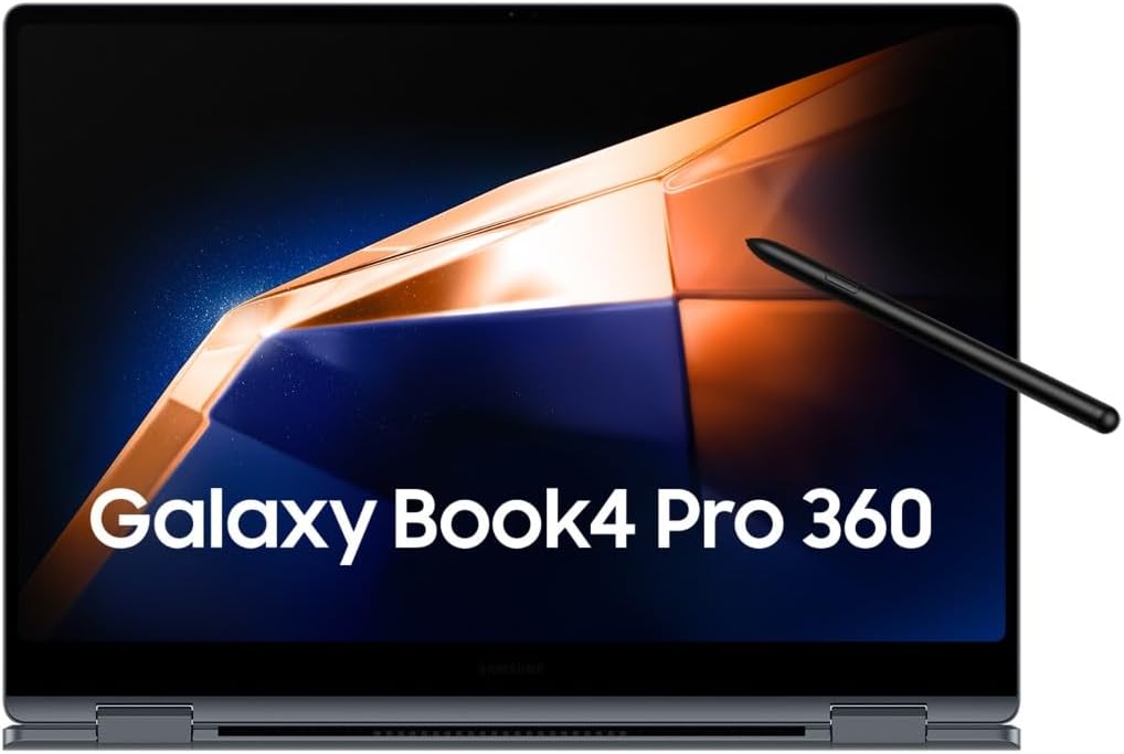 Samsung Galaxy Book4 Pro 360 Ordenador Portatil Convertible 16 Pulgadas HDR Tactil S Pen Intel Core Ultra 7 155H 16GB RAM 1TB SSD Intel ARC Windows 11 Laptop Gris - Portatil Convertible Premium - Dispositivo Profesional Creativo