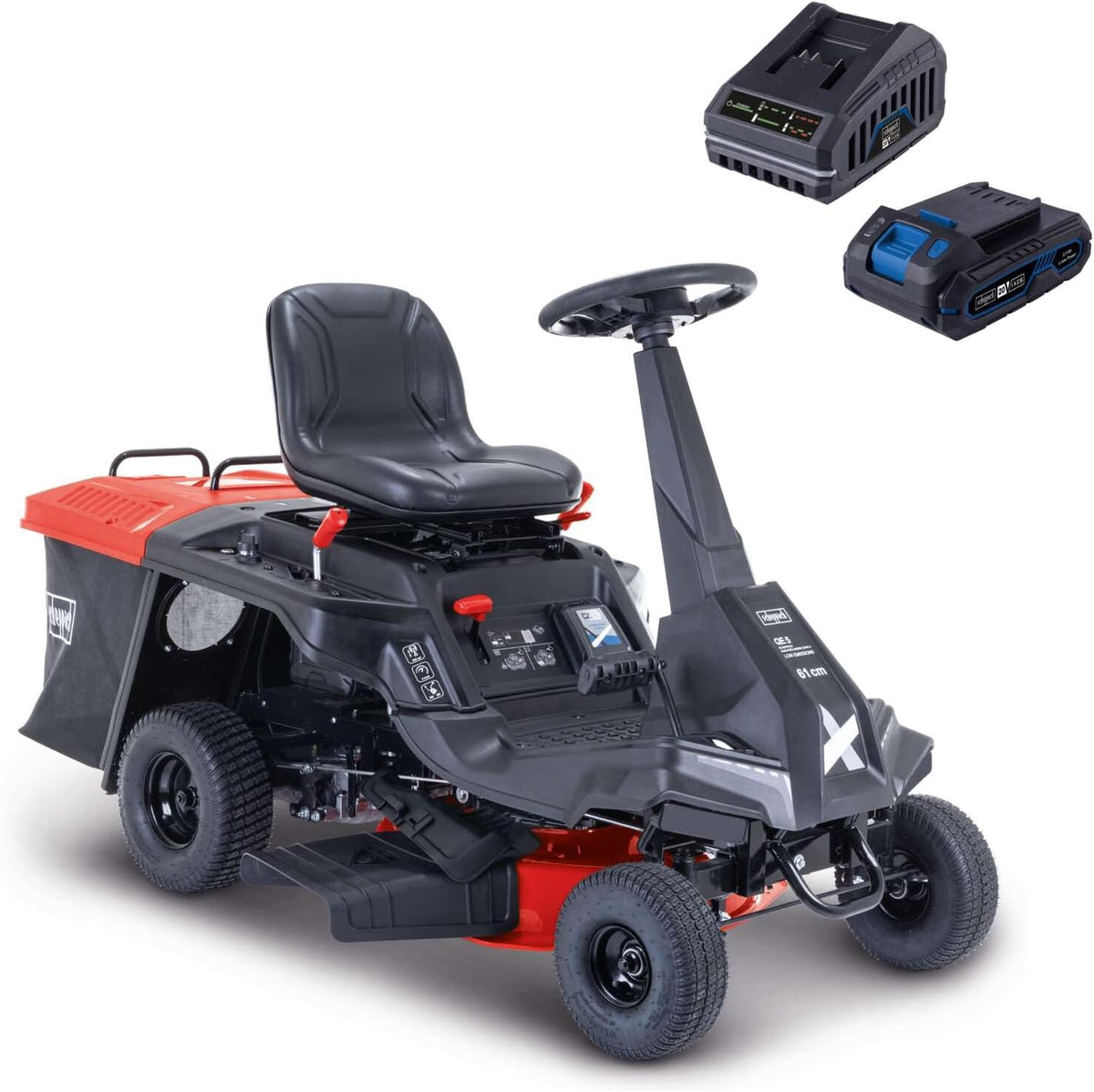 SCHEPPACH MR200 61 Segadora térmica - Motor de gasolina de 196 cc - Bandeja de recogida de 150 l - Máquina de 120 kg para mantenimiento de césped