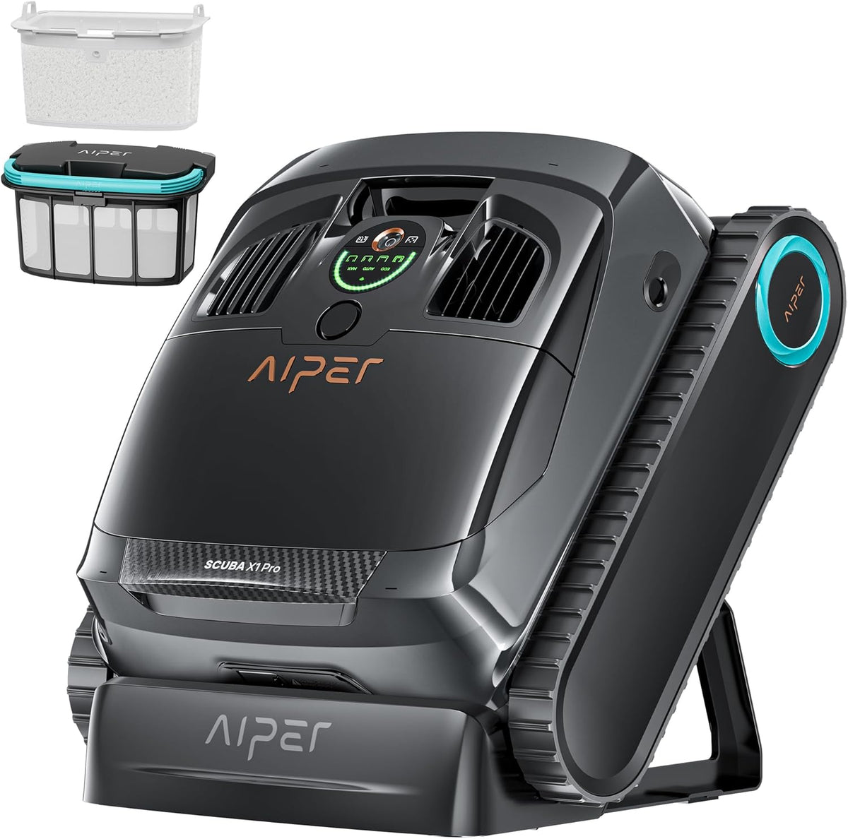 AIPER Scuba X1 Pro Robot limpiafondos - Para piscinas enterradas hasta 200 m2 - Limpieza de fondo y línea de flotación con 3 modos - Planificación inteligente y control por aplicación