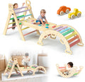 Marco de Escalada Interior 7 en 1 Plegable de Madera Juego Montessori con Rampa Escalera y Arco Desarrollo Motor Infantil - Estructura de Escalada Educativa - Juego Fisico Infantil