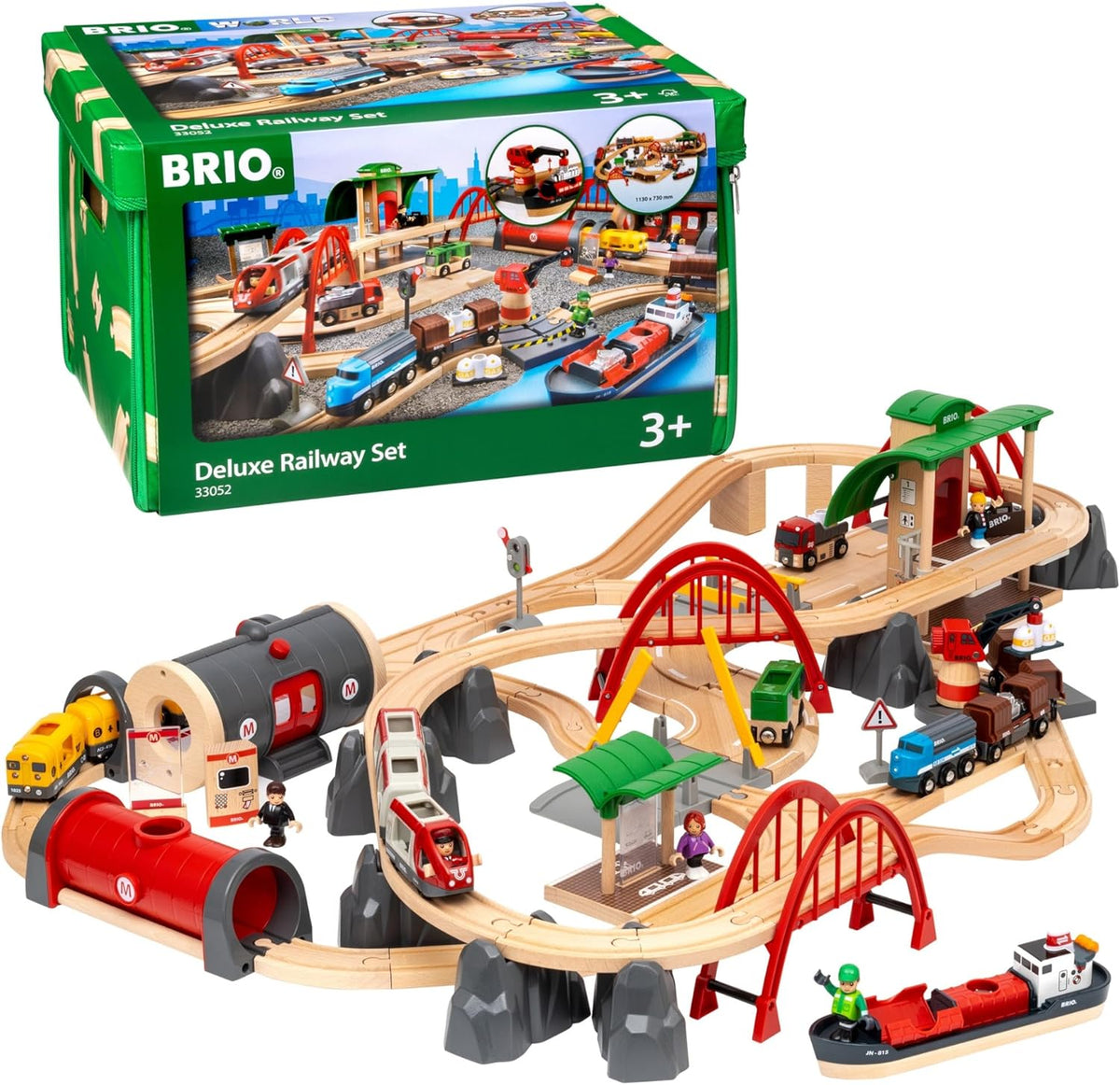 BRIO World set ferrocarril deluxe tren juguete madera 87 piezas juego educativo 3 a 6 anos sistema ferroviario multicolor bateria