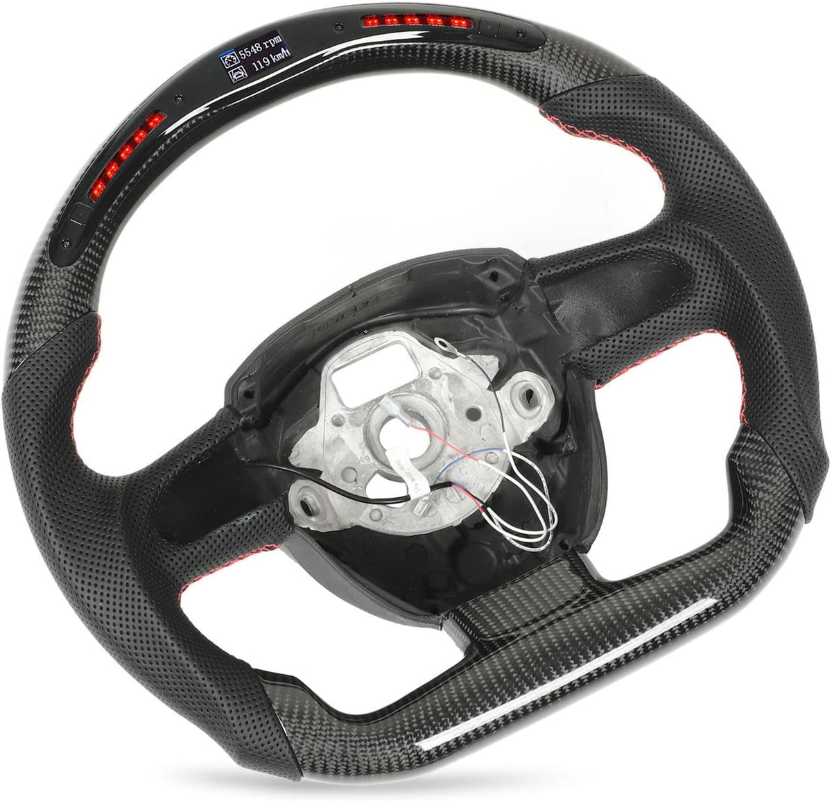 ERYUE Volante LED de Fibra de Carbono para S4 S5 RS5 B8 S6 C6 A8 S8 D3 Reemplazo Deportivo para Automóvil de Alto Rendimiento