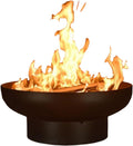Hoguera redonda de leña - Acero inoxidable negro resistente al calor - Tamaños de 50 60 y 80 cm - Para patio camping reuniones y barbacoa