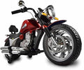 Moto eléctrica infantil 120 x 52 x 71 cm roja - batería 12 V luces LED música USB MP3 - chopper 3 a 7 años
