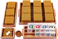 Material Montessori matemáticas madera - cuentas doradas sistema decimal - tarjetas bandejas primaria infantil