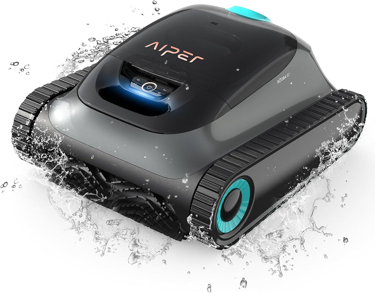AIPER Scuba S1 ESV1 robot limpiafondos piscina - Hasta 150 m2 y autonomía 150 min - 4 modos con cesta de filtro 3,5 L - WavePath 2.0 para suelo paredes y línea de flotación