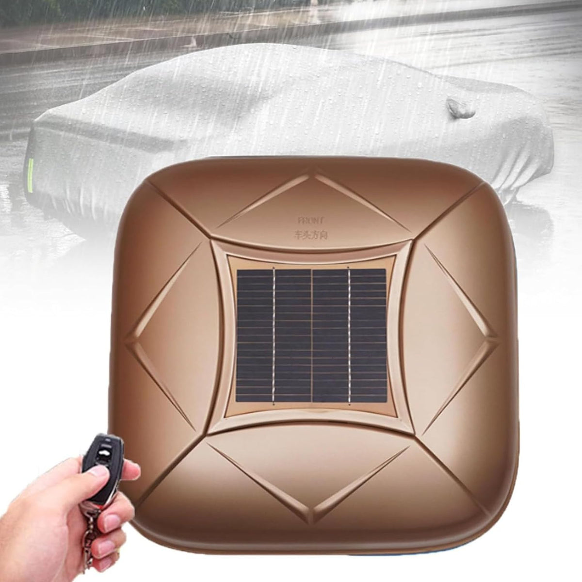 Funda inteligente solar para coche Gold YL - Control remoto y sistema retráctil automático - Cubierta exterior impermeable y resistente al sol - Protección portátil para sedán