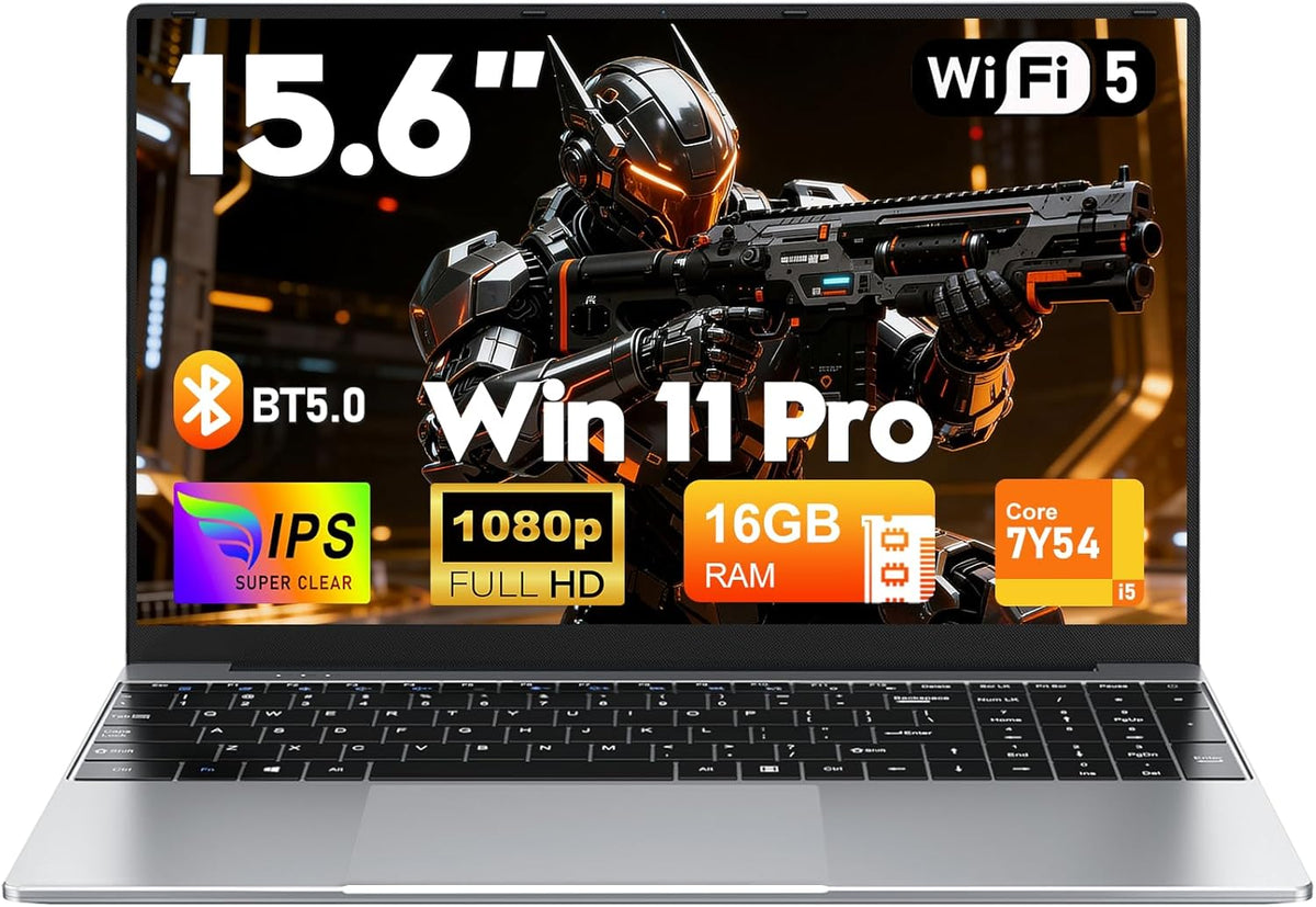 Portátil 15 pulgadas plateado - Core i5 7Y54 16GB RAM 512GB SSD - Win 11 Pro teclado retroiluminado