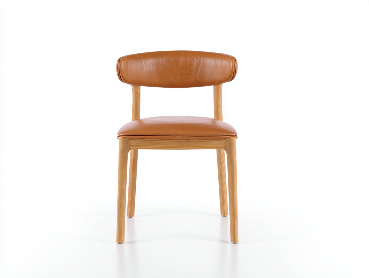 Sillas de comedor madera 48x52x78 cm marrón y madera natural - diseño moderno acolchado