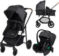 Bebeconfort Haze Trio cochecito bebé 3 en 1 - Desde nacimiento hasta 4 años y 22 kg - Asiento 2 en 1 reversible con silla i Size - Plegable Tinted Grey con cesta amplia
