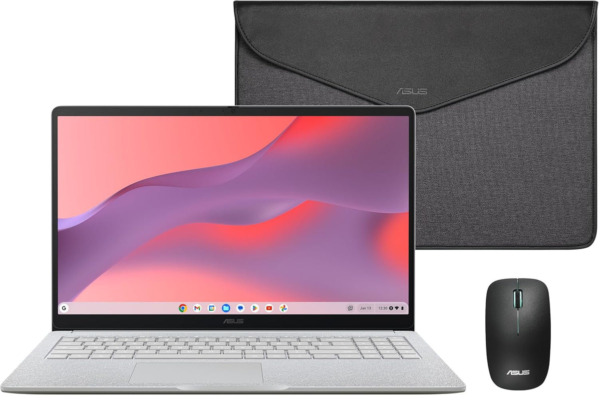 Portátil ChromeOS 15 pulgadas Full HD gris - Intel N50 4GB RAM 128GB eMMC - funda ratón teclado numérico