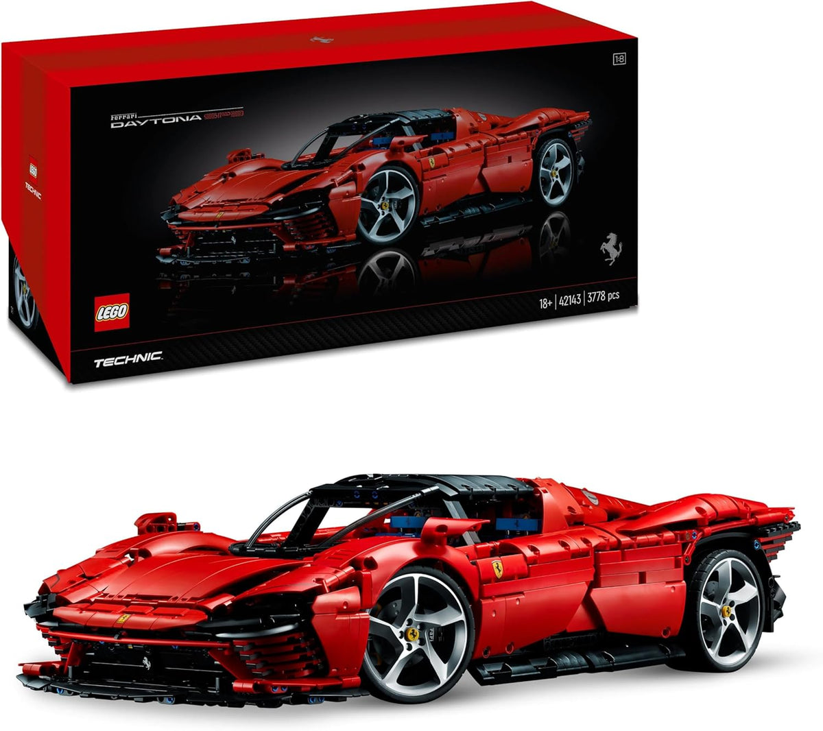 LEGO Technic Ferrari Daytona SP3 Maqueta Superdeportivo Escala 1:8 3778 Piezas Set Coleccion Adultos 42143