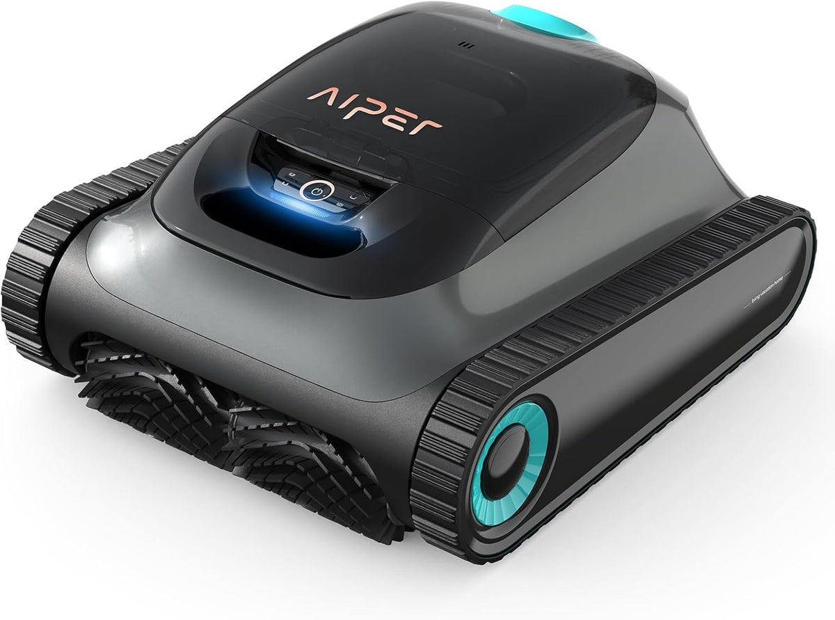 AIPER Scuba S1 X5 robot limpiafondos piscina - Hasta 150 m2 y autonomía 150 min - WavePath Navigation 2.0 - Aspirador inalámbrico para fondo y paredes gris