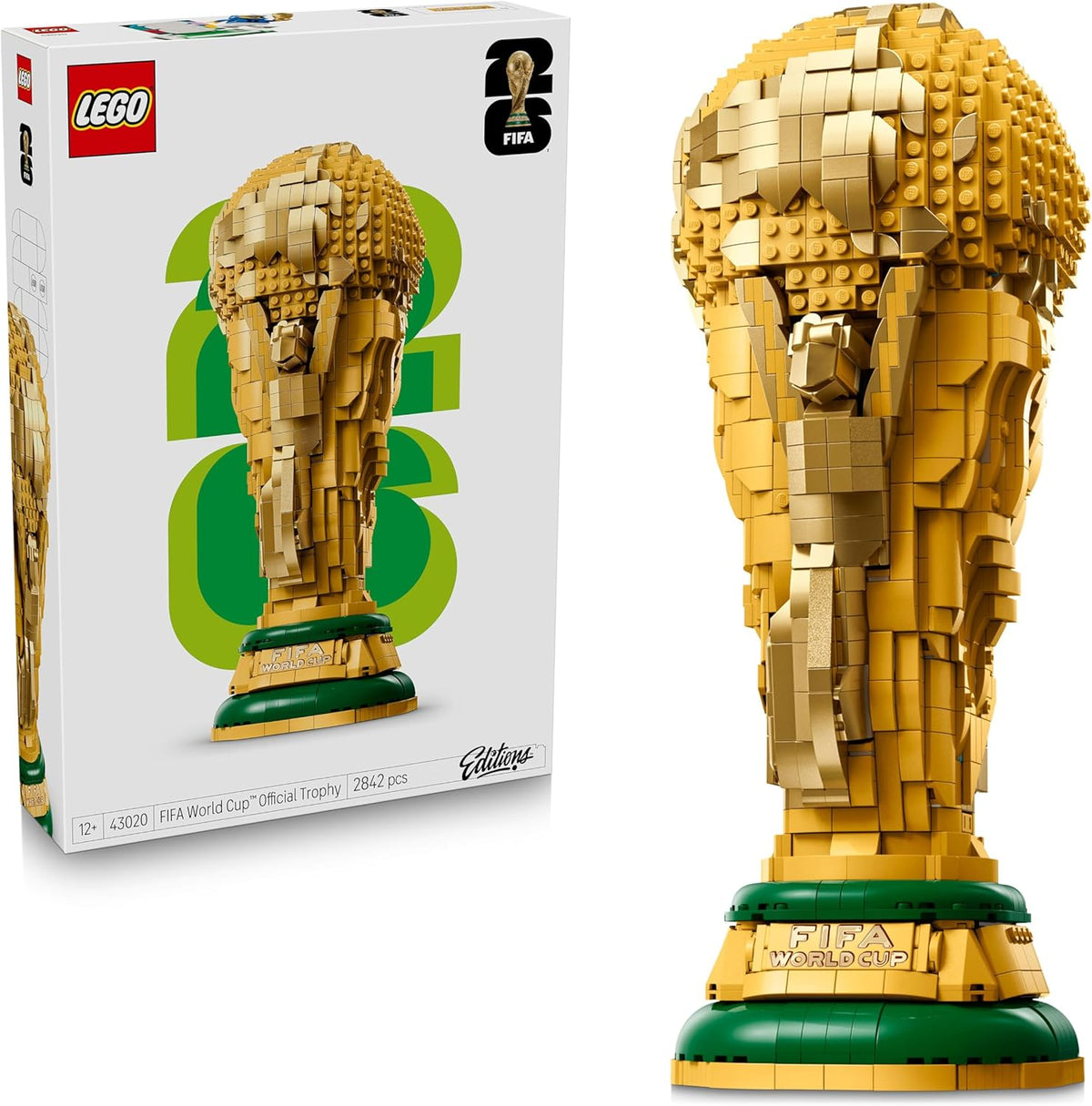 LEGO Editions Trofeo Copa Mundial FIFA maqueta 3D coleccion futbol adulto 2842 piezas minifigura regalo fans deporte 43020