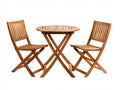 Conjunto de muebles de jardín plegable en madera maciza 60x60x72 cm - Natural - Diseño clásico exterior