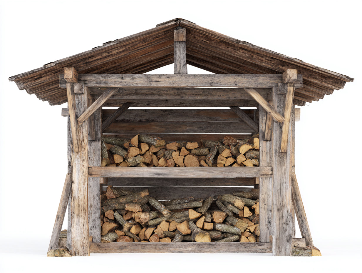 Leñero de jardín de madera maciza 160x70x185 cm - Marrón envejecido - Diseño rústico exterior