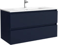 Salgar Bequia mueble de baño 100 cm - Lavabo cerámico y acabado azul mate - Mueble moderno de 31,5 kg - Conjunto compacto para lavabo y almacenamiento