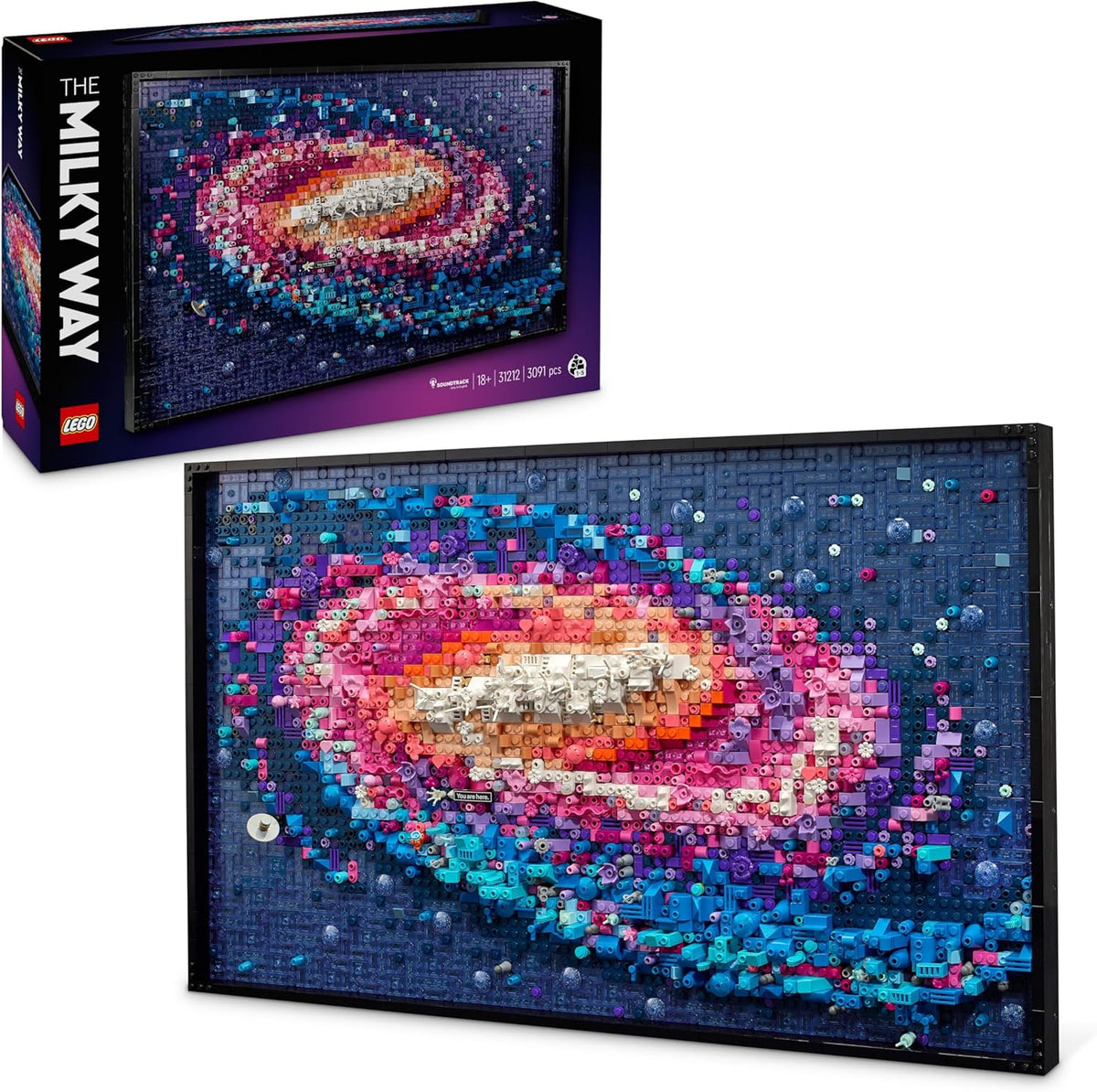 Arte mural Vía Láctea adultos - 3091 piezas plástico multicolor - decoración pared 3D astronomía