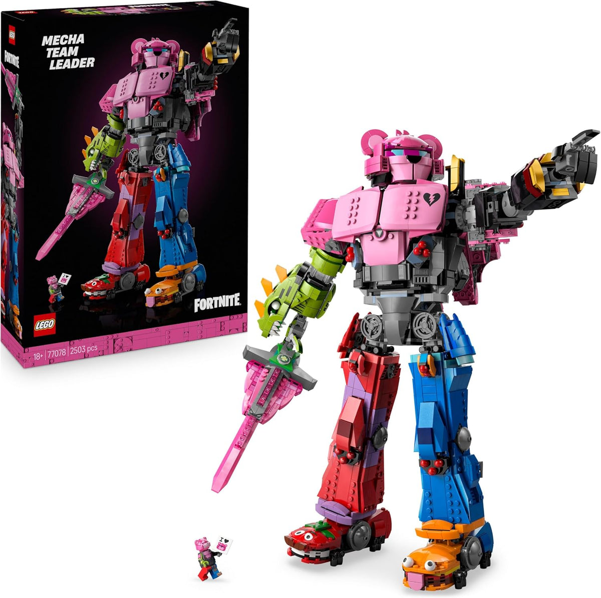 LEGO Fortnite Lider del Equipo Meca figura articulada coleccion gamer adulto 2503 piezas espada minifigura decoracion videojuego regalo fans 77078