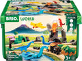 BRIO Jurassic Deluxe kit construccion tren dinosaurios circuito volcan sonidos accesorios juego educativo madera plastico carton 3 anos verde